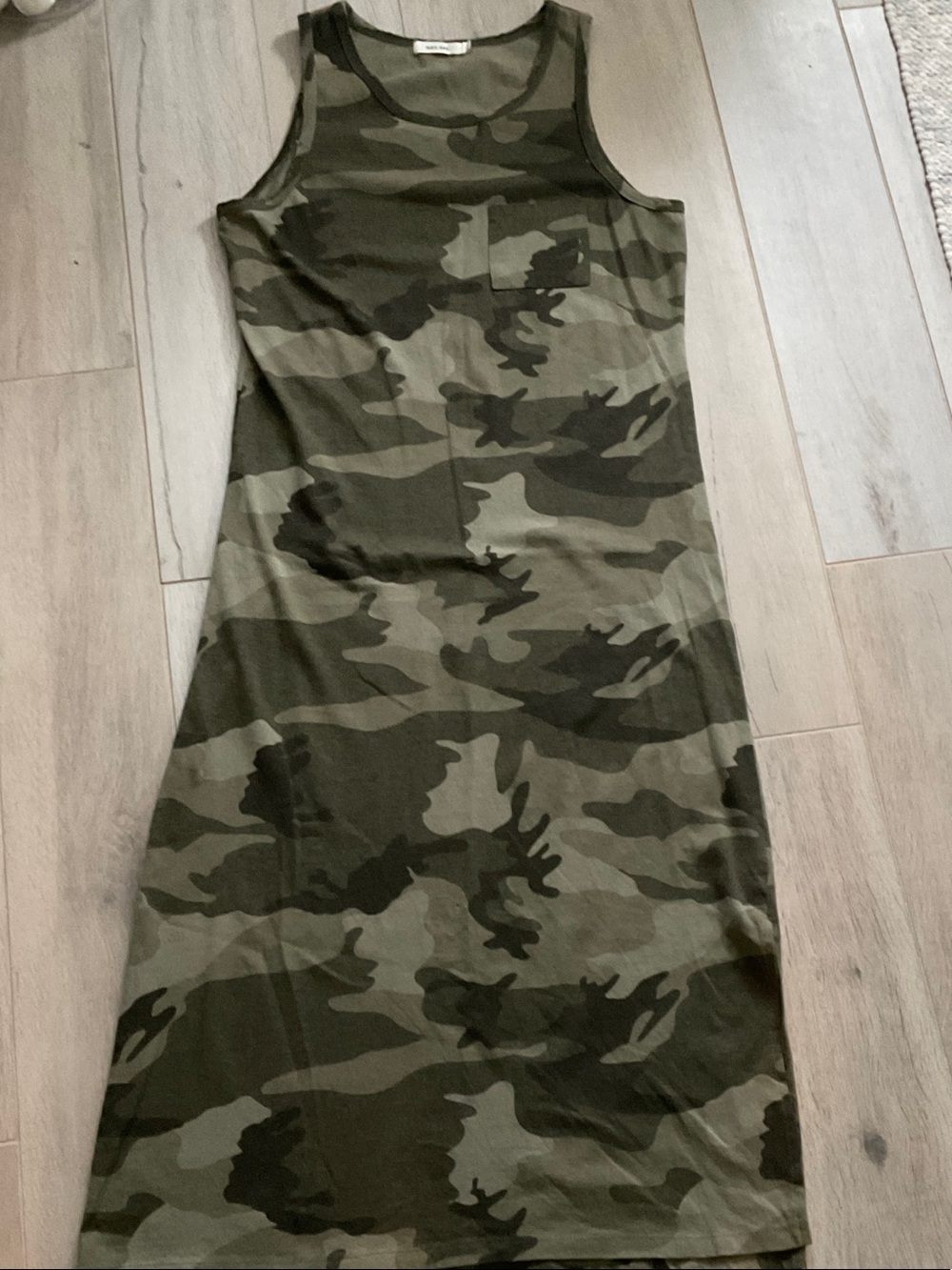 Mod Ref Camouflage Tank Midi Dress in Olive Tones